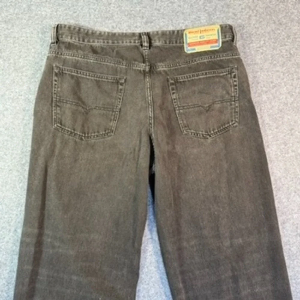 Diesel D-Macro Jeans 2001 5 POCKET Loose Straight Fit Men Fade Black Denim 34x32